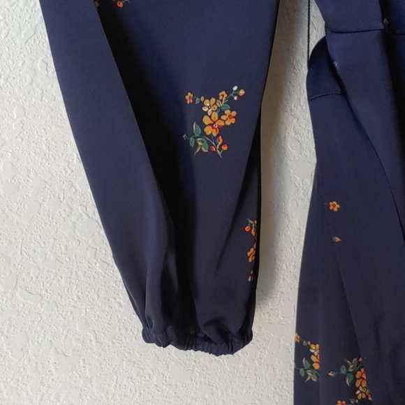 NWT Navy Wrap Floral Vintage Western Style Dress - Picture 7 of 11